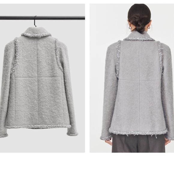 CHICJOC Italian Mohair & Wool Short Coat with Silk Lining, Size 38 - Picture 14 of 16